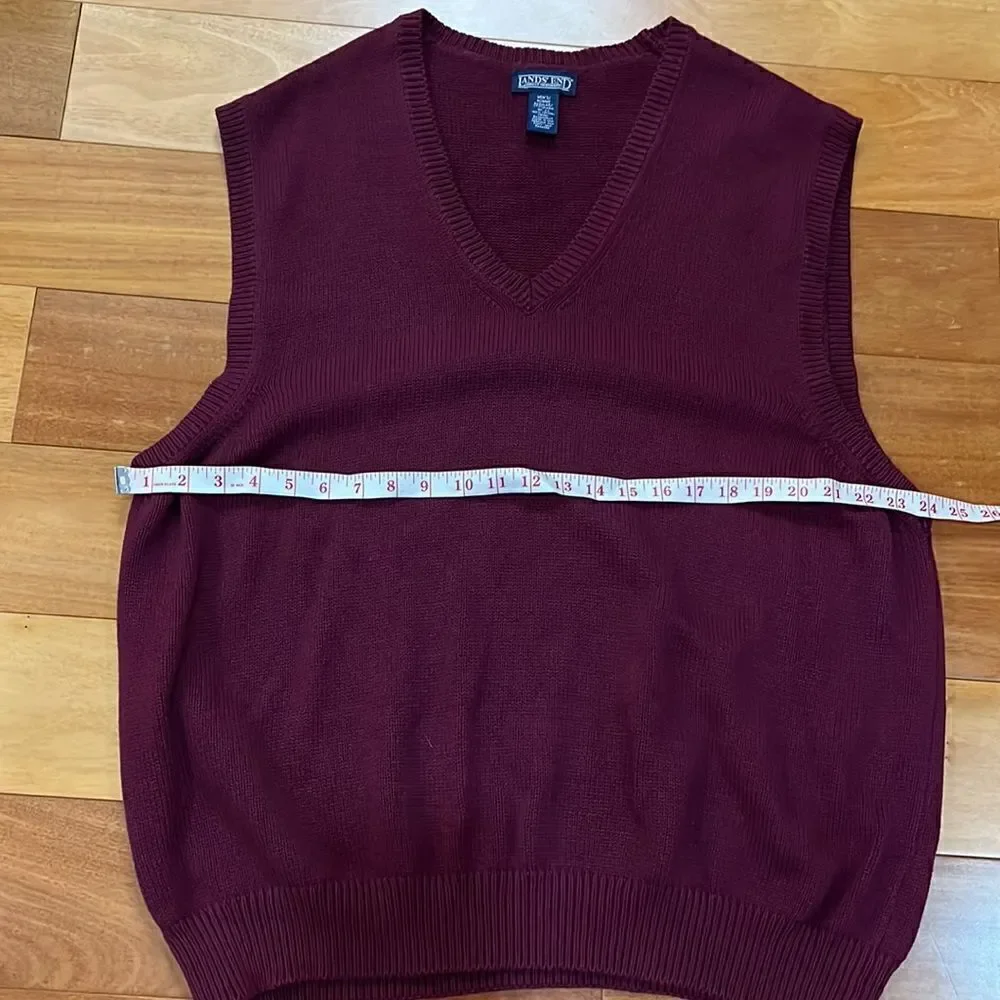Land’s End Men's Cotton V-Neck Sweater Vest size L‎
